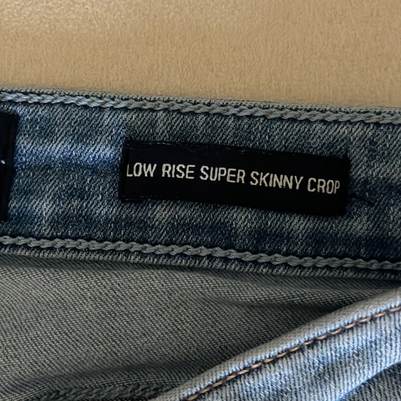 Hollister denim blue jeans low rise super skinny cropped distressed (1 juniors) - Picture 6 of 8